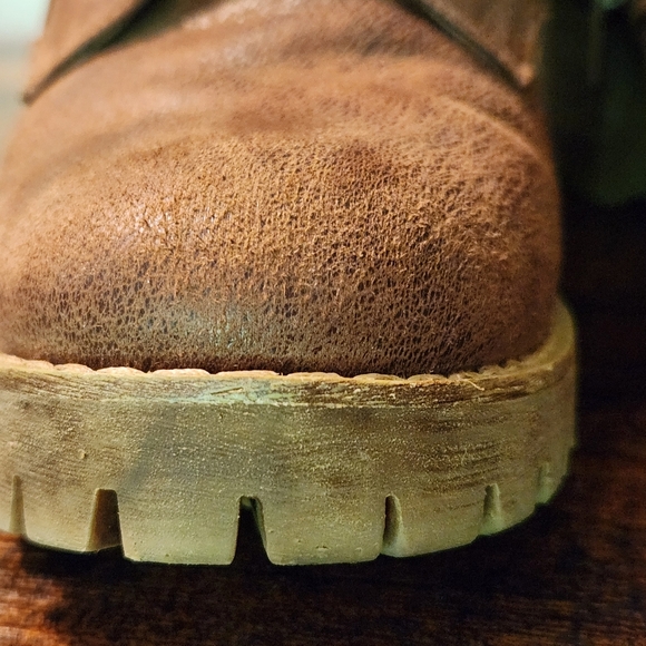 Carlos Santana Brown Lace up Moto Combat Boots Women's 7M - Picture 7 of 11